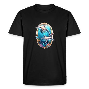 dauphin et ocean - T-shirt Premium bio Homme - noir - Devant - Nico (187cm)