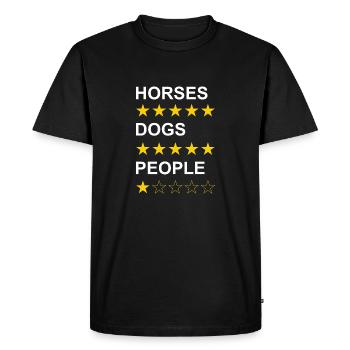 Chevaux Chiens Personnes blanc - T-shirt Premium bio Homme - noir - Devant - Nico (187cm)