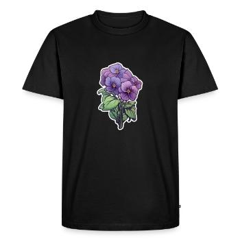 Pensée - T-shirt Premium bio Homme - noir - Devant - Nico (187cm)