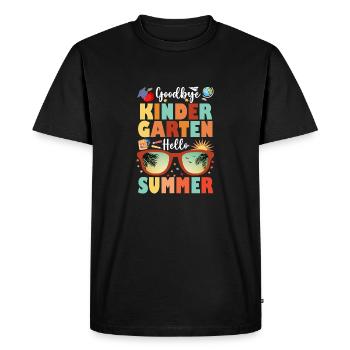Funny Graduation Goodbye Kindergarten Hello Summer - Men's Premium Organic T-Shirt - black - Front - Nico (187cm)