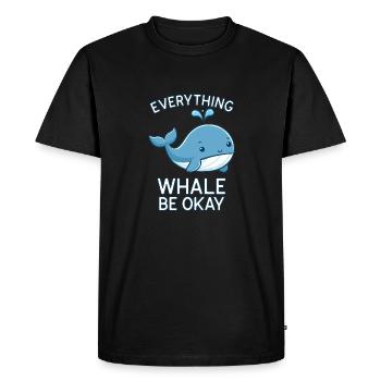TOUT VA BIEN POUR LES BALEINES - T-shirt Premium bio Homme - noir - Devant - Nico (187cm)