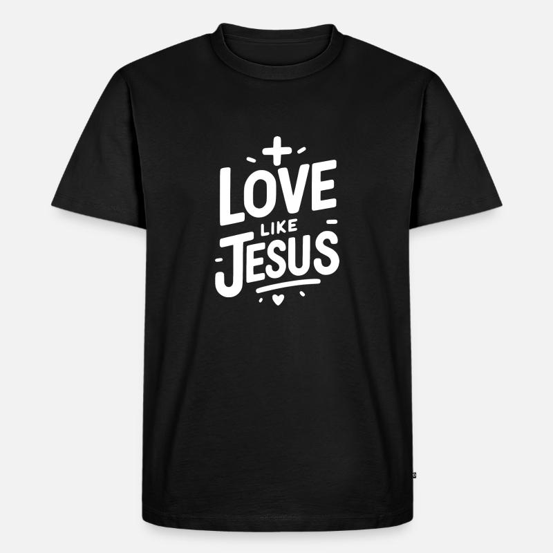 Liebe ist Jesus - Männer Premium Bio T-Shirt - Schwarz