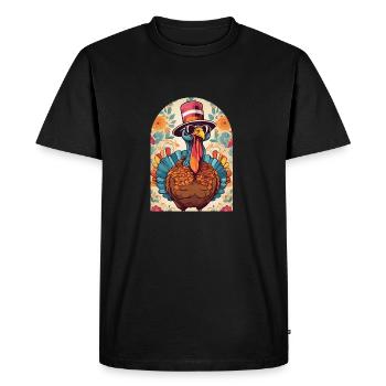 Vintage Turkey in Cool Mode - Men's Premium Organic T-Shirt - black - Front - Nico (187cm)