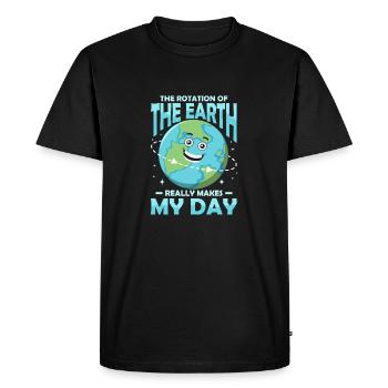 The Rotation Of The Earth Planet Earth Day - Men's Premium Organic T-Shirt - black - Front - Nico (187cm)