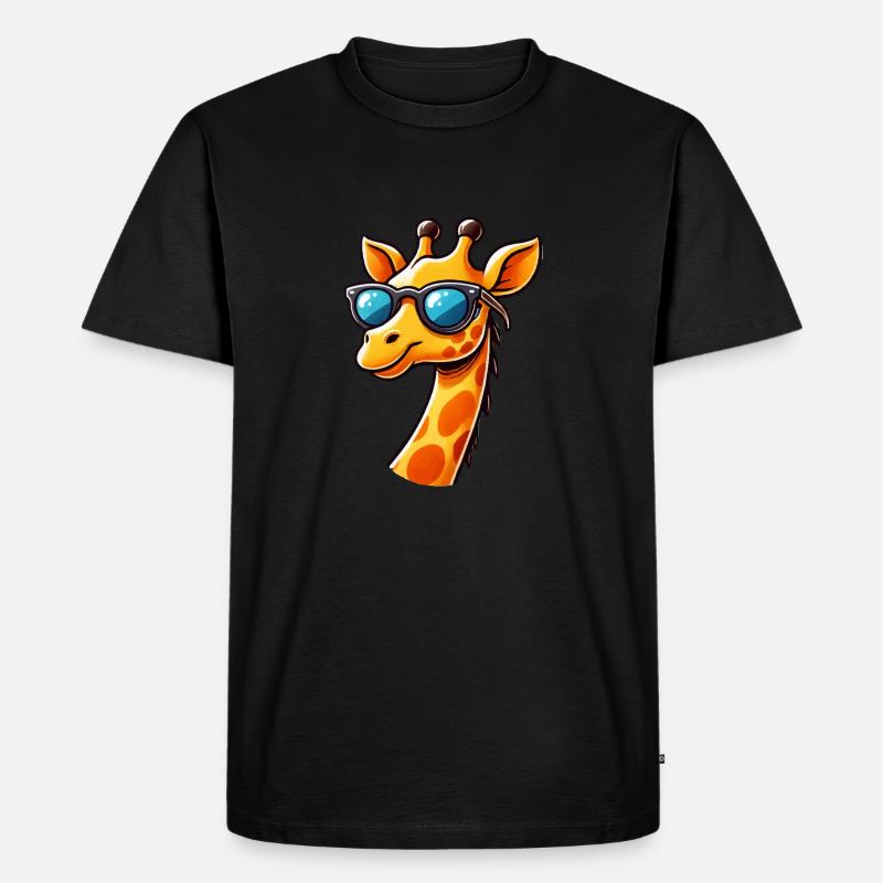 giraffe comic cool - Männer Premium Bio T-Shirt - Schwarz