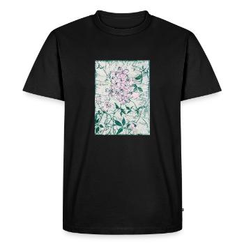 Clematis Montana 2015 Linocut by Danielle St - Men's Premium Organic T-Shirt - black - Front - Nico (187cm)