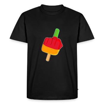Lollipop Stinky finger Flutschfinger - Men's Premium Organic T-Shirt - black - Front - Nico (187cm)