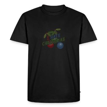 Anti je hais la chemise de Noël contre Noël - T-shirt Premium bio Homme - noir - Devant - Nico (187cm)