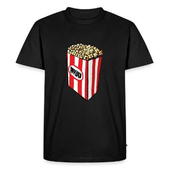 Popcorn cinéma motif de cinéma soir - T-shirt Premium bio Homme - noir - Devant - Nico (187cm)