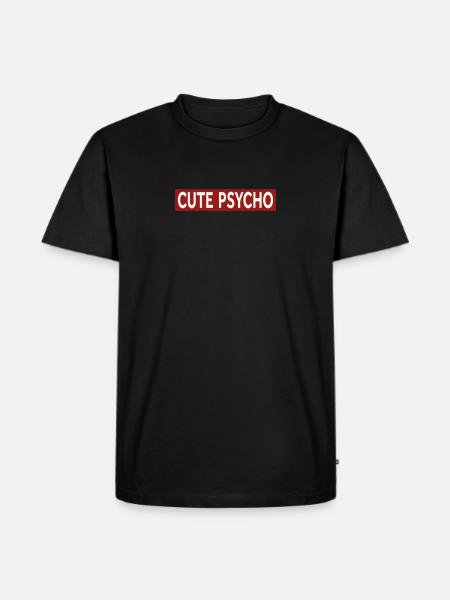 CUTE PSYCHO - Men's Premium Organic T-Shirt - black