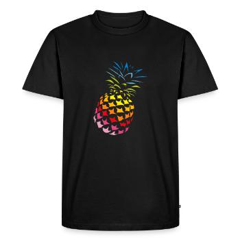 Pineapple rainbow colors - Men's Premium Organic T-Shirt - black - Front - Nico (187cm)