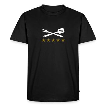 BBQ - T-shirt Premium bio Homme - noir - Devant - Nico (187cm)