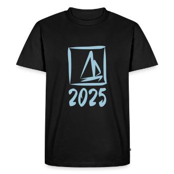 Boating 2025, Vacation 2025, Sailboat 2025 - Men's Premium Organic T-Shirt - black - Front - Nico (187cm)