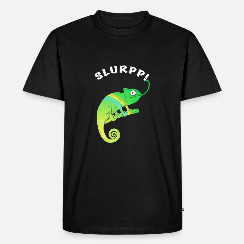 Chamäleon SLURPP - Männer Premium Bio T-Shirt - Schwarz