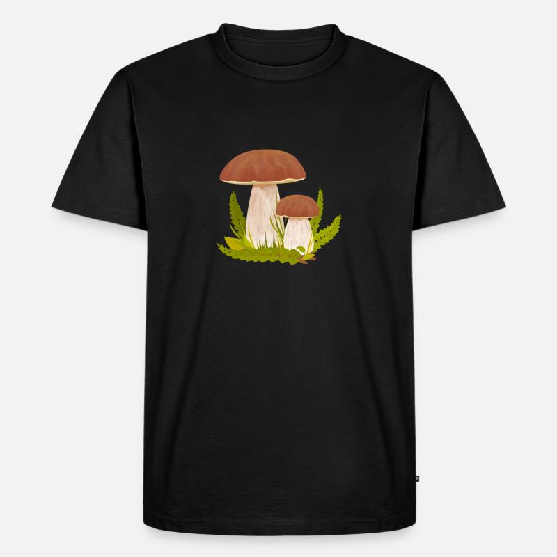 Pilze - Männer Premium Bio T-Shirt - Schwarz