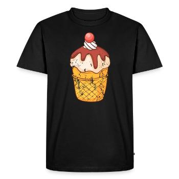 Crème glacée de style grunge vintage rétro - T-shirt Premium bio Homme - noir - Devant - Nico (187cm)