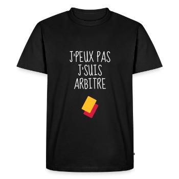 Arbitre / Arbitrage / Sport / Sifflet - T-shirt Premium bio Homme - noir - Devant - Nico (187cm)