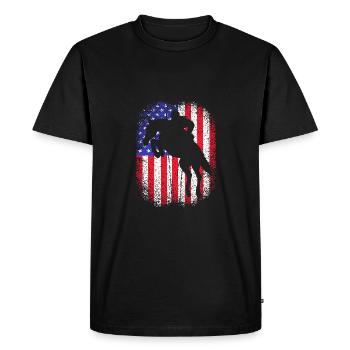 Saut d’obstacles Saut d’obstacles - T-shirt Premium bio Homme - noir - Devant - Nico (187cm)