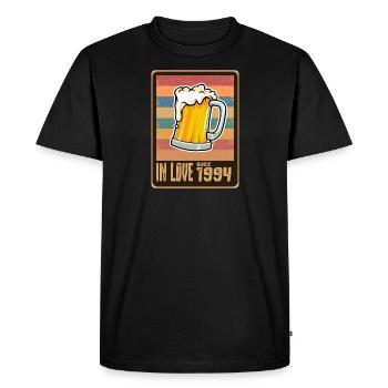 J'aime la bière depuis 1994 - T-shirt Premium bio Homme - noir - Devant - Nico (187cm)