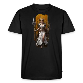 Frigg, reine d’Asgard : gardienne du royaume - T-shirt Premium bio Homme - noir - Devant - Nico (187cm)