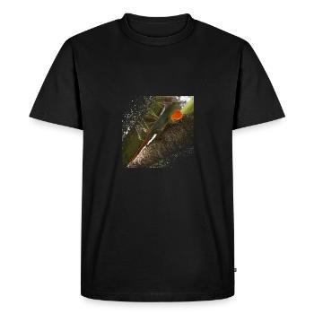 Vagues de lézard visibles avec son sac de gorge - T-shirt Premium bio Homme - noir - Devant - Nico (187cm)