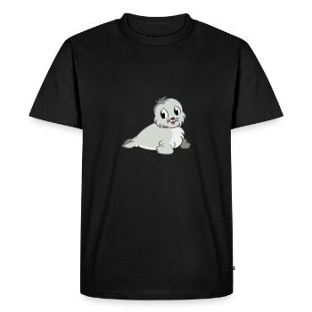 The little seal - Men's Premium Organic T-Shirt - black - Front - Nico (187cm)