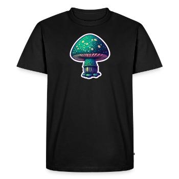 Psychedelic Mushroom - Men's Premium Organic T-Shirt - black - Front - Nico (187cm)
