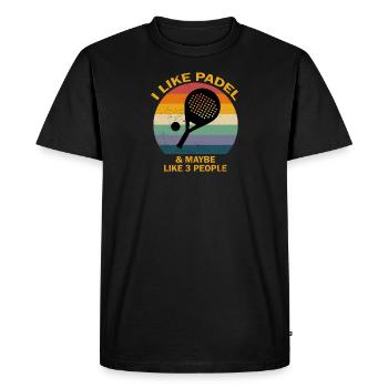 I Like Padel and Maybe Like 3 People - T-shirt Premium bio Homme - noir - Devant - Nico (187cm)