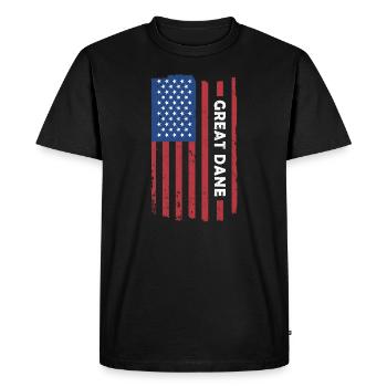 Great Dane Us Flag - Men's Premium Organic T-Shirt - black - Front - Nico (187cm)