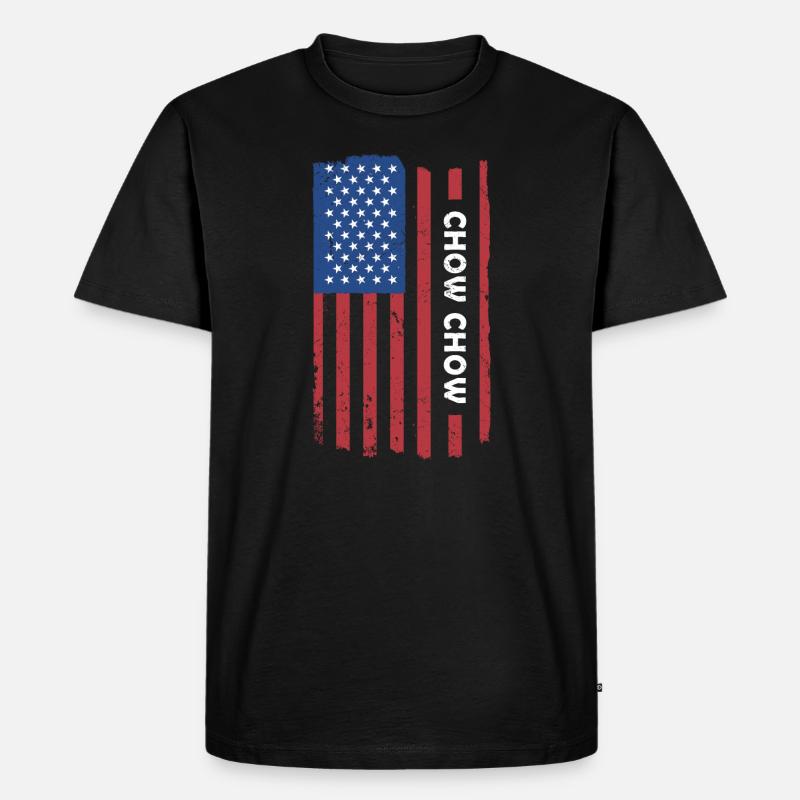 Chow Chow Us Flag - Männer Premium Bio T-Shirt - Schwarz