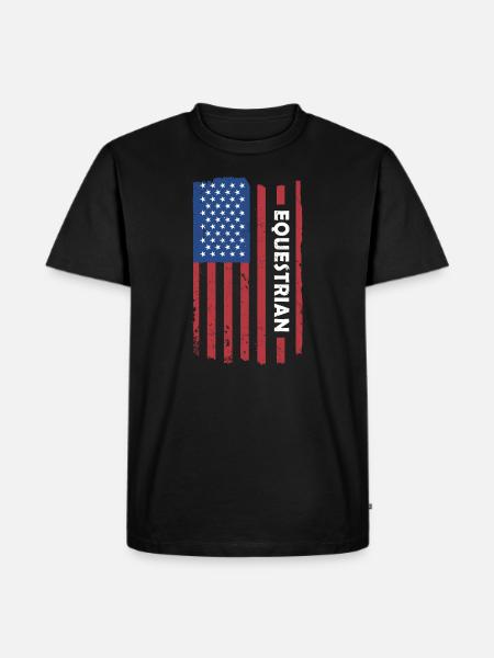 Sport Us Flag Equestrian - Men's Premium Organic T-Shirt - black