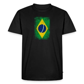 Brésil Drapeau Brésilien fier Vintage Distressed - T-shirt Premium bio Homme - noir - Devant - Nico (187cm)