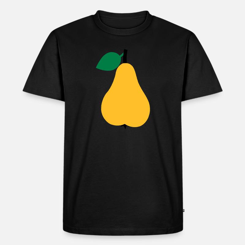 Birne - Männer Premium Bio T-Shirt - Schwarz