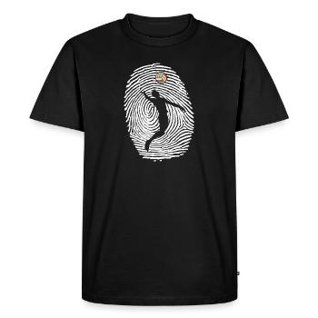 Empreinte digitale volley-ball DNA retro blanc - T-shirt Premium bio Homme - noir - Devant - Nico (187cm)