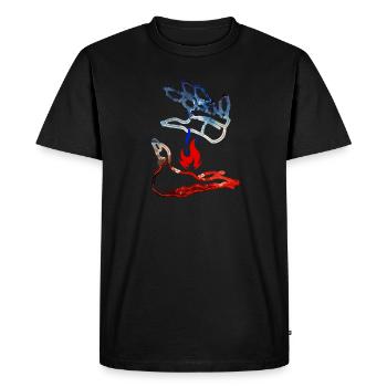 Flamme Fr - T-shirt Premium bio Homme - noir - Devant - Nico (187cm)