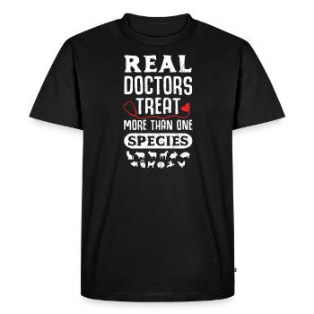 Real Doctors Treat More Than One Species - Men's Premium Organic T-Shirt - black - Front - Nico (187cm)
