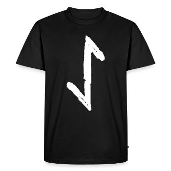 Elder Futhark Rune Eihwaz - Letters AE - Y - EI - Men's Premium Organic T-Shirt - black - Front - Nico (187cm)
