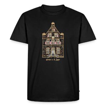 Werne, première maison en pierre emblématique, quartier d’Unna - T-shirt Premium bio Homme - noir - Devant - Nico (187cm)