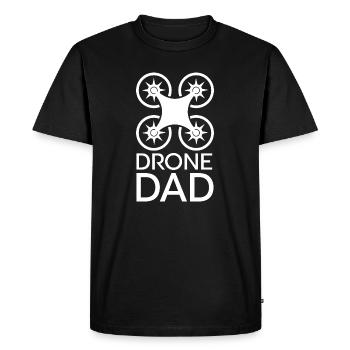 Drone Papa Cool Papa Drôle Dictons Volant Logo - T-shirt Premium bio Homme - noir - Devant - Nico (187cm)