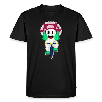 Mushroom Bicycle - Men's Premium Organic T-Shirt - black - Front - Nico (187cm)