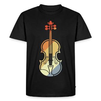 Dessin Violon Vintage - T-shirt Premium bio Homme - noir - Devant - Nico (187cm)