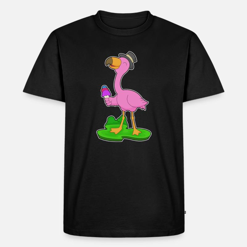 Flamingo Waffeleis - Männer Premium Bio T-Shirt - Schwarz