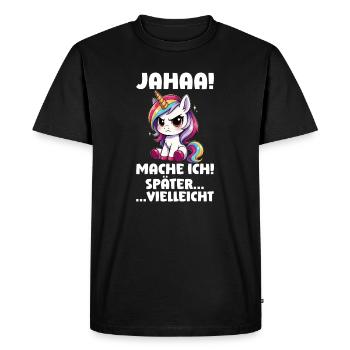 Jahaa Mache Ich Später Vielleicht Einhornliebhaber - T-shirt Premium bio Homme - noir - Devant - Nico (187cm)