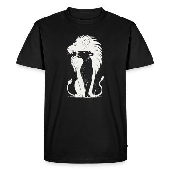 Silhouette du Lion Royal - T-shirt Premium bio Homme - noir - Devant - Nico (187cm)