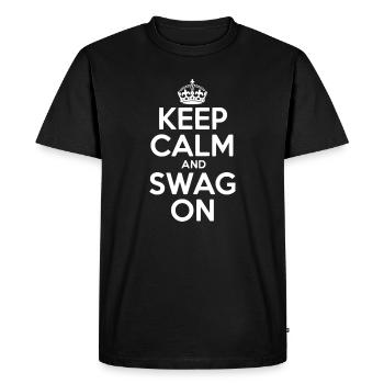 Reste calme et swag - T-shirt Premium bio Homme - noir - Devant - Nico (187cm)