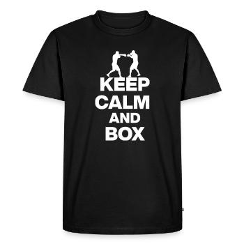 RESTE CALME ET BOXE, PUISSANCE DE COMBATTANT ! MMA OKTAGON w - T-shirt Premium bio Homme - noir - Devant - Nico (187cm)