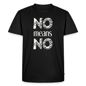 Non signifie pas de cadeau Idée Féminisme Consentement - T-shirt Premium bio Homme - noir - Devant - Nico (187cm)