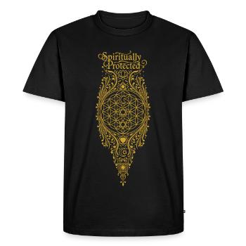 Spirituality Spiritually Protected Sacred Geometry - Men's Premium Organic T-Shirt - black - Front - Nico (187cm)