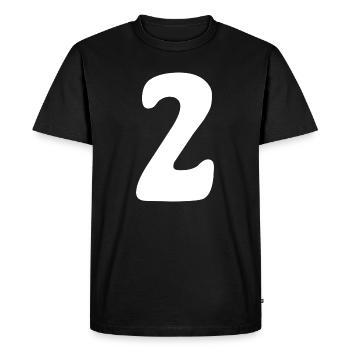 Two: Minimalist Numeral 2 | Second - Men's Premium Organic T-Shirt - black - Front - Nico (187cm)