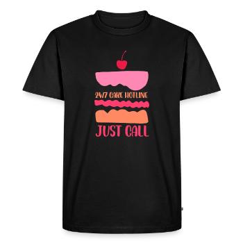 Cake Hotline Just Call Pasty Baking Cake Artist - Men's Premium Organic T-Shirt - black - Front - Nico (187cm)